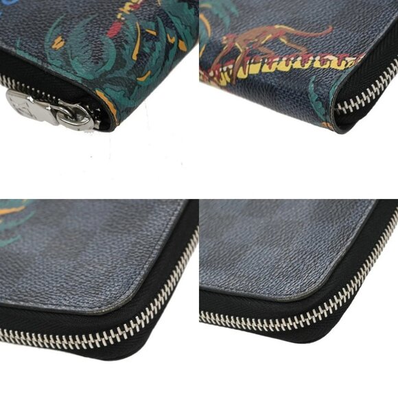 LOUIS VUITTON Zippy Walet Vertical Damier Cobalt Jungle Print - Picture 7 of 13